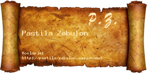 Pastila Zebulon névjegykártya